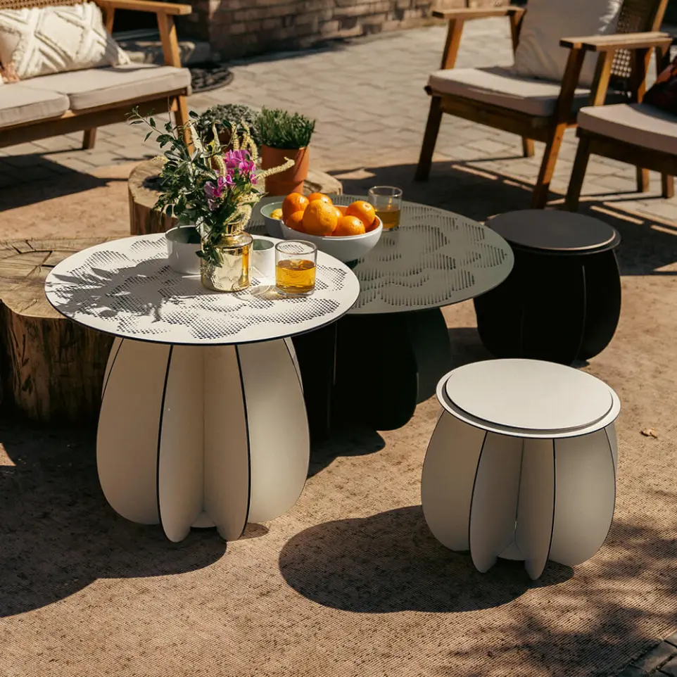 ensemble table basse outdoor design ibride