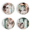 Set of 4 porcelain plates 21cm